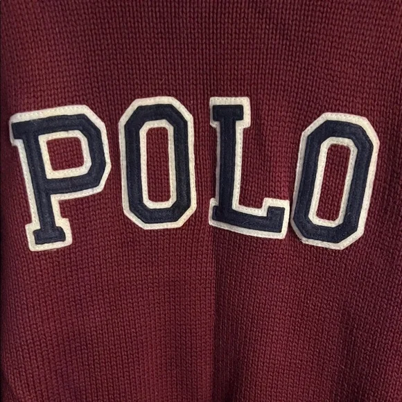 SOLD Men’s Polo Ralph Lauren Logo Maroon Crewneck Sweater- S- EUC - Picture 4 of 5